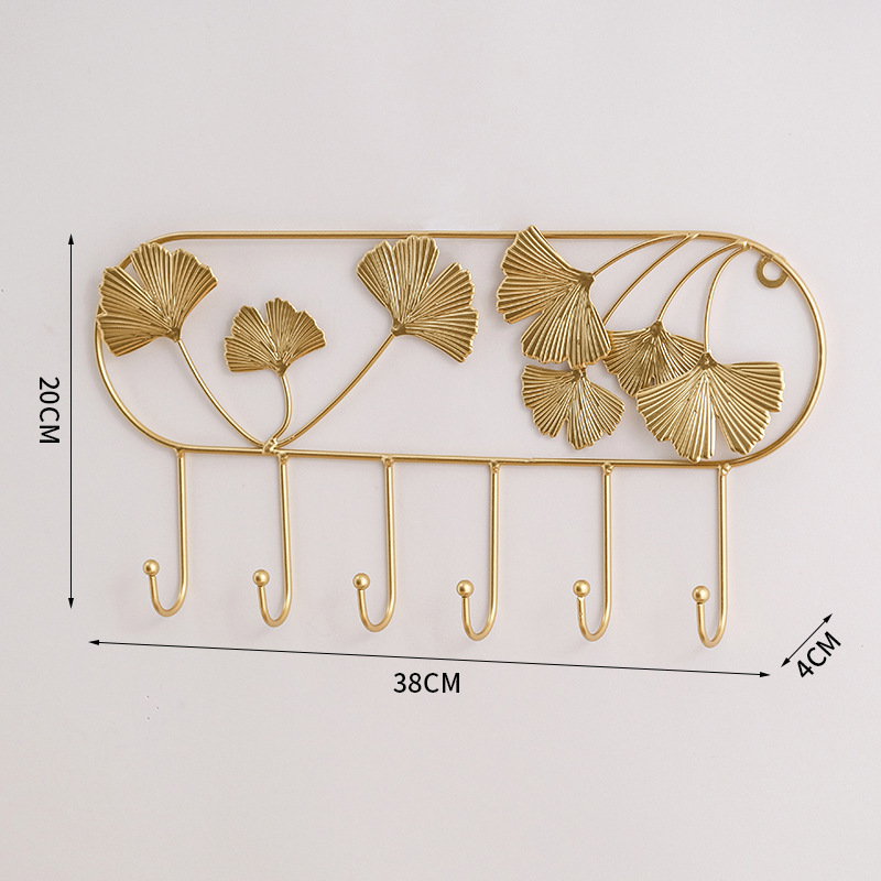 A round gold-ginkgo leaf hook 6 hook