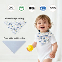Bavoirs triangulaires en coton absorbant pour nouveau-nés, imprimés numériquement, pour garçons et filles, avec boutons-pression, pour la bave, la dentition et les repas