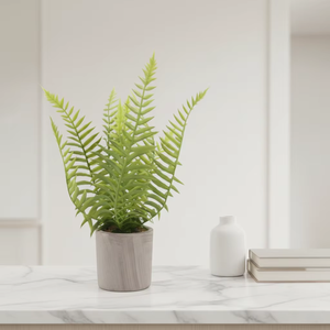 Plante artificielle de fougère de Boston dans un <span class=keywords><strong>pot</strong></span> gris, faux bonsaï de fougère, décoration pour la maison, le bureau, le dessus de table - Product Image 4