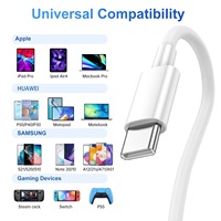 Durable 1M 5A Carga rápida Trenzado Cable de doble USB-C 100W Tipo-C a Tipo-C para iPhone 16/15 Pro Max/Plus iPad y computadoras