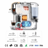 Machine à café expresso multi-capsules personnalisable compatible avec les capsules Nespresso, les capsules DG, les dosettes ESE et le café moulu pour la maison