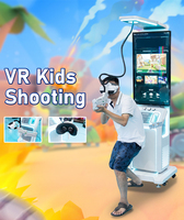 Simulador de batalla de pistola de realidad virtual interior VR 9D, venta de juegos de disparos Vr, función de pie, PC, fibra de vidrio metálica, Plástico