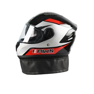 Helm Full Face Sepeda Motor Tiongkok Harga Murah Empat Musim Sepeda Motor Lensa Ganda Cascos Para Moto dengan Syal