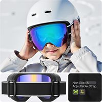 Équipement de ski pour enfants, unisexe, monture PC à bord complet, verres miroir anti-buée, protection UV400, sangle réglable pour enfants de [âge] ans