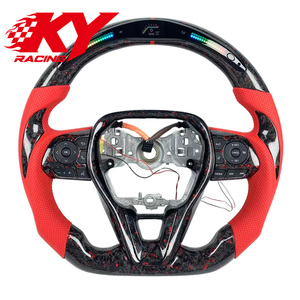 Accesorios Interiores para Automóviles, Volante Deportivo Personalizado de Fibra de Carbono Roja con LED para Toyota Camry Corolla RAV4 2018-2024 - Product Image 1