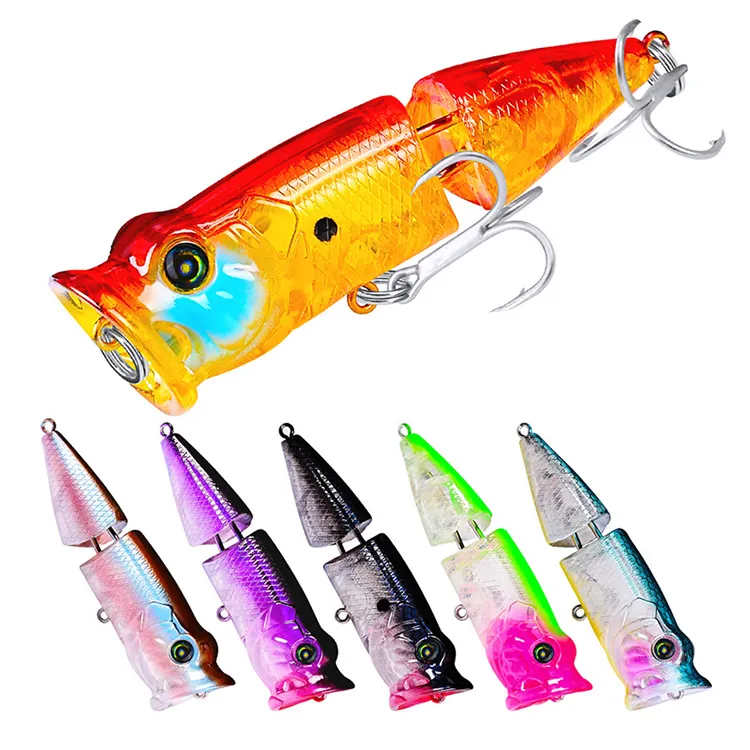11.5g 8cm Floating Fishing Lure Popper 3D Eyes Top Water Hard Artificial Bait Sea Bass Fishing Pesca