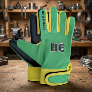 Gants de gardien de but de haute qualité, respirants, à doigts entiers, en cuir, unisexes, avec logo personnalisé, design professionnel, forte adhérence, fermeture à boucle. - Product Image 3