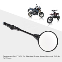 GOOFIT 8mm 10mm rétroviseurs latéraux ronds de moto rétroviseurs pliants avec adaptateur universel pour ATV UTV Dirt Bike Quad scooter