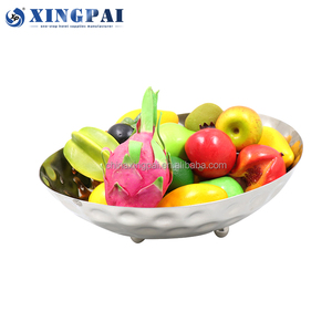 XINGPAI Catering Equipment Buffet Stainless Steel Plate Food Fruit <strong>Dishes</strong> Hammered Silver Fruit Display <strong>Stand</strong> - Product Image 5