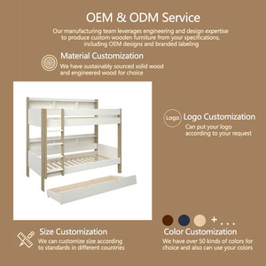 Kids <strong>Bunk</strong> <strong>Bed</strong>-MDF Double Decker <strong>Bed</strong> Set with Shelves and Pull-Out <strong>Bed</strong> with Drawers (90x200) Modern Bedroom Camas - Product Image 3