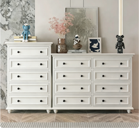 Armoire de rangement multifonctionnelle en bois massif à cinq tiroirs de style américain, design simple et minimaliste moderne, salon, chambre à coucher