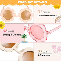 Lunettes de soleil pour enfants, lunettes rondes à fleurs pour filles, lunettes de soleil mignonnes pour bébés, lunettes de soleil colorées pour la plage en plein air