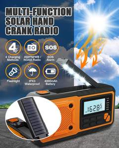 Radio de Emergencia NOAA SY-376, 4000mAh, Multifuncional, Solar, Manivela, Alerta Meteorológica SOS, Radio Portátil de Supervivencia - Product Image 6