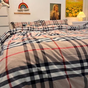 Juego de Ropa de Cama de 4 Piezas, 100% Algodón, Diseño Geométrico Tejido, Rayas Rojas, Azules y Blancas, 200 Hilos, Estilo Náutico, <span class=keywords><strong>Funda</strong></span> de Edredón, Venta al Por Mayor - Product Image 4
