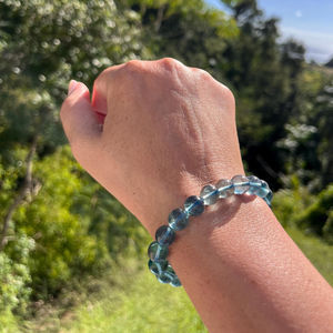 Bracelet en cristal de fluorite bleue naturelle fait à la main, style croix avec motif animal, vente en gros pour femmes, hommes, cadeaux d'affaires, de fête - Product Image 4