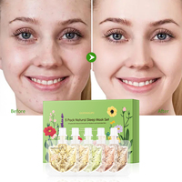 Lot de 5 masques de sommeil naturels comprenant du thé rouge Rose citron thé vert et lavande hydratant rafraîchissant GUOYAOLIFU ensemble de masques de sommeil