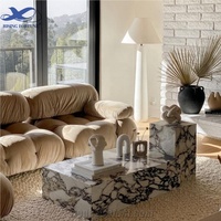 Meubles en pierre table basse violette socle bas marbre salon luxe naturel personnalisé table basse Calacatta violette