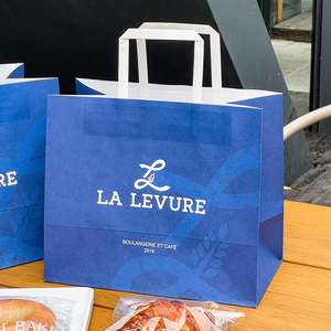 Customize logo Dessert <b>Cake</b> Packaging Baking Bread Tote <b>Bags</b> Coffee Beverage Kraft Paper <b>Bags</b> for High-end Chain Bakeries - Product Image 5