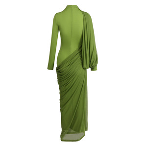 Nuovi Abiti Casual Lunghi 2026 per il Ramadan, Verde, Plissettati, in Rete Elastica con <span class=keywords><strong>Maniche</strong></span> <span class=keywords><strong>Lunghe</strong></span>, Tessuti e Lavabili - Product Image 3