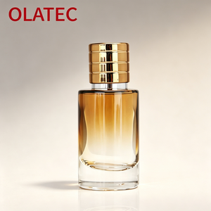 Flacone di Profumo <span class=keywords><strong>50</strong></span> ml di Lusso, Bottiglia Spray in Vetro Cilindrico Sfumato Marrone con Tappo a Vite Elettroplaccato Oro - Product Image 2