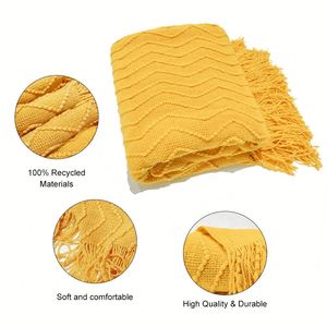 NEW Super Soft Acrylic Textured Solid Decorative <b>Throw</b> Lightweight Knitted Blanket <b>for</b> <b>Bed</b> and Sofa - Product Image 6