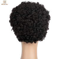 Perruque Afro brésilienne avec coupe courte, 100% de densité, cheveux humains, crépus et bouclés, coupe Pixie, faite à la Machine, pour femmes noires