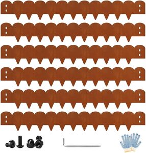 11 Teeth 6PCS Weather Resistant Flower Bed <b>Edging</b> <b>Borders</b> Corten Steel Garden Landscape for Landscaping - Product Image 1