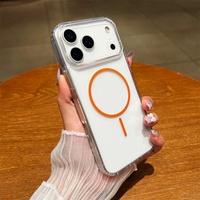 Coque de téléphone magnétique transparente fine en plastique à design simple pour iPhone 17 16 15 14 13 12 11 Pro Max