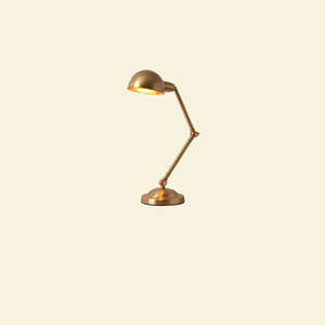 American Adjustable Folding Arm <strong>Table</strong> Lamp Brass Finish Metal LED Desk Reading Lamp for Study Office Bedroom Home Decor - Product Image 5