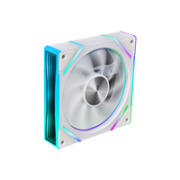 Ventilateur ARGB 120 mm à haut débit d'air, blanc laiteux, à pales étagées, 24 LED, contrôle de température PWM, 12 V, silencieux, pour boîtier PC DIY