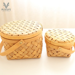 <span class=keywords><strong>El</strong></span> más nuevo diseño de fábrica nuevo estilo de madera tejido de cesta con mango y tapa - Product Image 4
