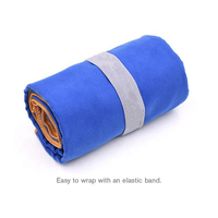 Serviette de sport en microfibre tissée sur mesure avec crochet à bouton, absorbant la transpiration et séchant rapidement