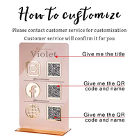 Panneau publicitaire en acrylique pour commerce, personnalisé avec code QR, pour affichage en magasin, plaque Instagram et réseaux sociaux, panneau de table