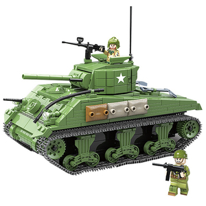 Series World War <span class=keywords><strong>Sherman</strong></span> M4A1 Khối Xe Tăng Giáo Dục Lắp Ráp Hạt Nhỏ Đồ Chơi Khối Lắp Ráp Cho Trẻ Em - Product Image 1