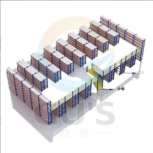 Mezzanine lantai baja tugas berat kustom rak kawat Platform lantai kedua untuk penyimpanan gudang lantai kedua Mezzanine - Product Image 4