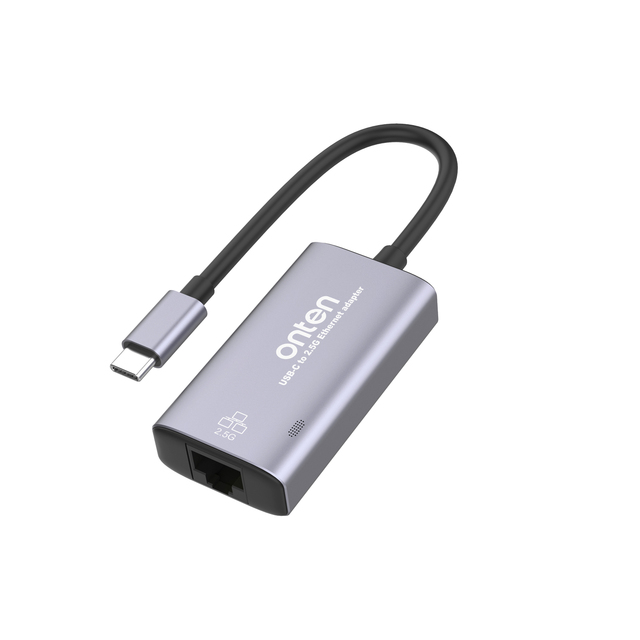 Onten 2.5G USB C to Ethernet Converter RJ45 LAN 10 100 1000 2500 Mbps Adapter for Laptop Desktop OTN-UC602