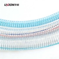 Tuyau hélicoïdal en PVC de qualité alimentaire avec armature en fil d'acier, tuyau d'aspiration transparent flexible renforcé pour le transfert d'eau et de boissons, 1/2-6 pouces