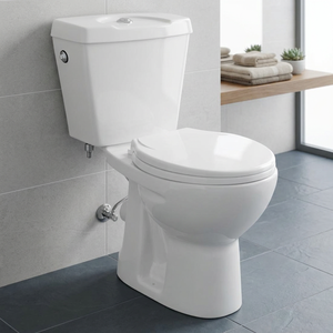 Inodoro de cerámica de dos piezas estilo Twyford con descarga por gravedad, conjunto de inodoro de cerámica para baño. - Product Image 2