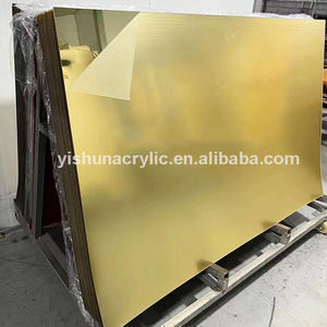 Vente en gros, vente en gros, plaques de miroir en plastique pmma couleur or clair, plaques de miroir en plexiglas acrylique - Product Image 4