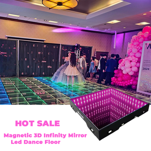 Système modulaire de piste de danse interactive LED miniature noire durable avec revêtement transparent pour location DJ - Product Image 1