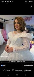 S7444F nuevo vestido de novia de lujo con cuentas encaje blanco de talla grande vestido de novia para mujeres que ofrecen Envío Directo - Product Image 2