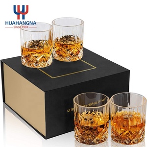 Ensemble de verres à cocktail élégants et haut de gamme de 11 oz, transparents comme du cristal, design unique, style old fashioned pour le <span class=keywords><strong>whisky</strong></span>, pour cadeaux, lot de 4 - Product Image 1
