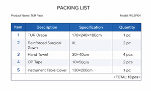 Pack TUR stérile jetable pour <span class=keywords><strong>kit</strong></span> chirurgical, ensemble d'urologie - Product Image 4