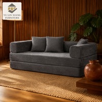 Canapé modulaire compressé à assise profonde et longue, tissage texturé pour salon