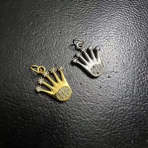 <b>Crown</b> Rhinestone Pendant Stainless Steel Gold <b>Silver</b> For Necklace Making DZ127 - Product Image 1