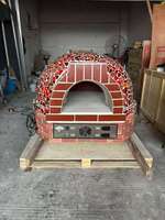 Four à pizza au feu de bois de style italien Équipement de boulangerie commercial populaire Four à barbecue en brique à gaz à charbon de bois