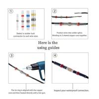 Connecteurs thermorétractables rouge, bleu, jaune, blanc avec joint de soudure - Bornes étanches et isolées pour des raccords durables