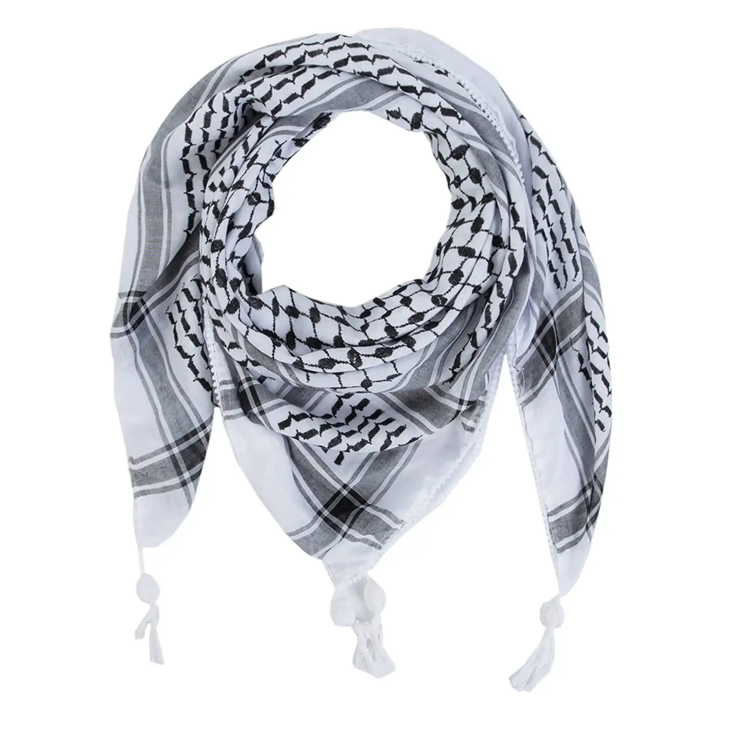 Shemagh in cotone tattico Desert Wrap kefiah collo sciarpa arabo per gli uomini