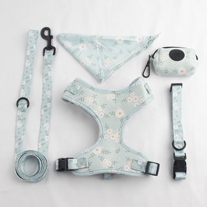 Неопреновый дышащий Роскошный дизайнерский Маленький Большой собачий поводок и шлейка набор на заказ двусторонний мульти шаблон собачий шлейка набор - Product Image 3