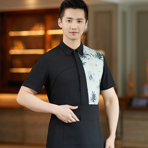 Camisas Polo de Algodón de Corte Ajustado para Camareros, Uniformes de Manga Corta para Camareros de Hotel, Vestido de Camarero, Diseños de Uniformes de Restaurante, Camisa de Trabajo - Product Image 1